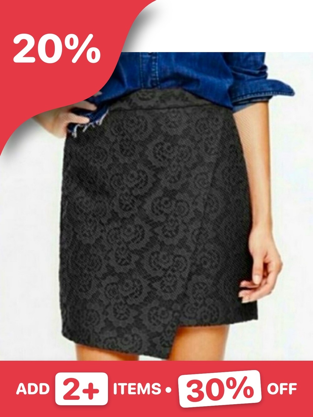 Madewell Black Lace Asymmetrical Skirt